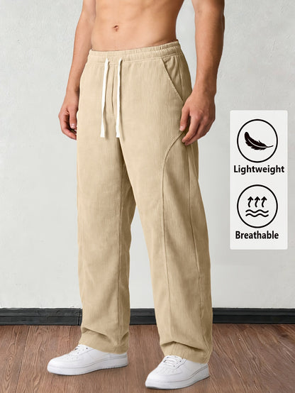 Men's Corduroy Trousers - Drawstring Waist With Pockets