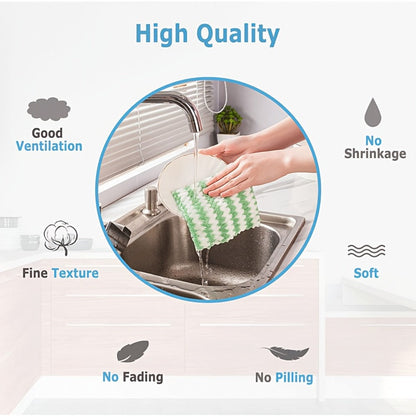 Microfiber Cleaning Cloths 18 Pack Ultra-Fine Fiber Reusable Dishwashing Cloths Knit Texture Multi-Color Assorted for Home Kitchen Dish Washing Counter Wiping Modern Style Cleaning Set