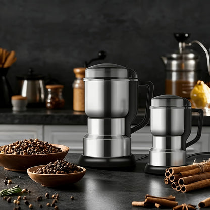 Electric Coffee Grinder 300W 25000RPM – 8-Blade Stainless Steel Spice & Grain Mill for Coffee Beans, Nuts, Spices | Home, Cafe & Camping