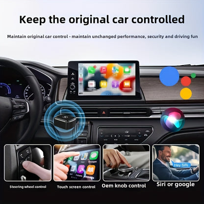 Adapter for Wireless Carplay And Android Auto, Transforms Wired Connections to Wireless, Easy to Use USB Dongle, Enables Voice Control, Enhances Vehicle Entertainment, Portable And Compact Design, Dependable Performance, Smooth Integration