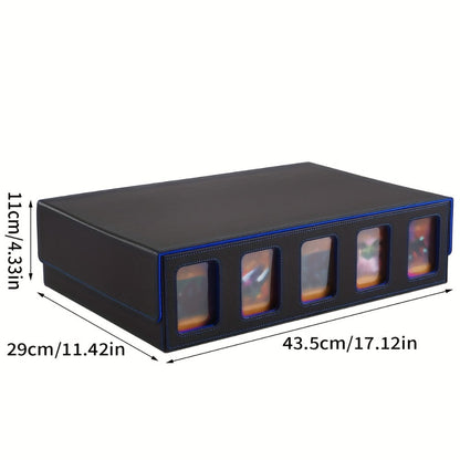 Trading Card Storage Box 5-Row with 24 Colored Dividers, 5 Card Sleeves & 5 Grid Boards – Card Organizer for Pokemon MTG Yu-Gi-Oh Sports Cards, Collection Display & Daily Storage, 5 Colors
