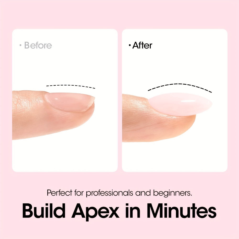 Hard Gel Nail Extension Builder Gel 7-in-1 Self-Leveling – 28+ Day Wear, LED UV Cured, 15ml, Clear Pink Nude Baby Pink Milky White, Acrylic Alternative for DIY Salon Manicure Women Nail Technicians