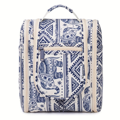 Hanging Toiletry Bag for Women Large Capacity Travel Makeup Organizer Bag with Hook Multi-Compartment Waterproof Cosmetic Pouch 16 Prints for Cruise Gym