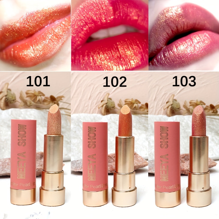 Sparkling Golden Brown Glitter Lipstick Set 3 Pcs – Metallic Shimmer Finish Multi-Dimensional Lip Color for Party Cosplay Festival Halloween, Bold Statement Makeup Gift for Women