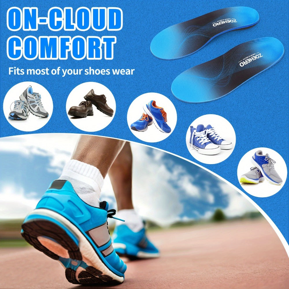 Arch Support Insoles for Men & Women – Heavy Duty Shoe Inserts for Flat Feet, Shock Absorption, Plantar Fasciitis Relief, Work Boots, Hiking & Standing All Day