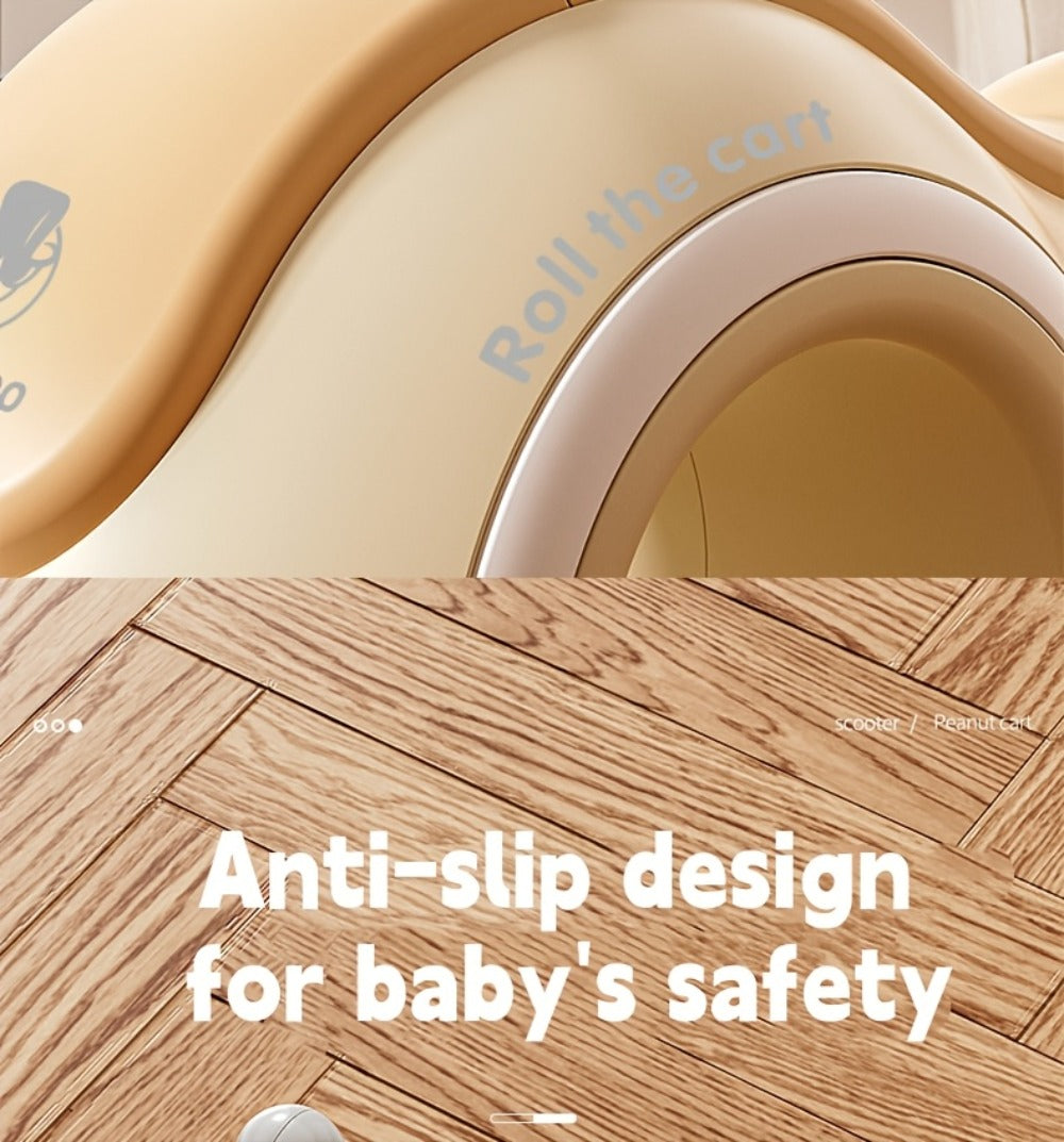 Anti-Tip Baby Walker with Music & Lights 4-Wheel Toddler Learning Walker 220 lb Widened Stable Base Indoor Outdoor Birthday Gift Boys Girls Ages 1+ Beige Pink Green Blue