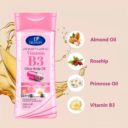 Niacinamide Body Oil 2-Pack Vitamin B3 – Lightweight Hypoallergenic Multi-Use Skin Oil for Hair, Body & Nails | Non-Greasy Fast Absorbing Dry Skin Moisturizer | Body Oil Gift Set for Women & Mom