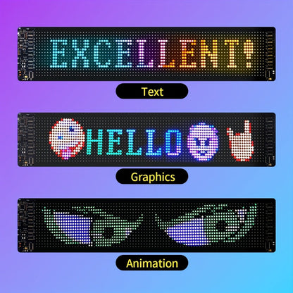 LED Scrolling Display Board with Bluetooth App Control, USB Powered Programmable RGB Matrix Panel for Text, Patterns & Animations, Indoor Sign for Shop, Bar, Hotel, Gas Station, Restaurant, Movie Screen
