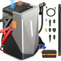 Jump Starter with Air Compressor, 5in 1 Function Jump Box 25000mAh Peak 150PSI Jump Starter Battery Pack with Digital Tire Inflator, Car Battery Charger Portable for 10.L Gas Or 2.38gal Diesel QC18W Fast Charging USB Output, LED Emergency Lighting