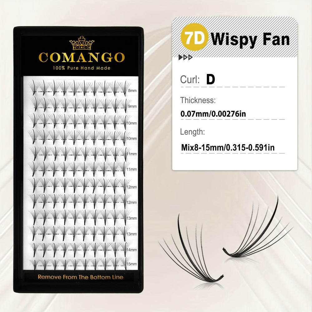 120-Fan Tray Premade Volume Lash Extensions 5D 7D 9D Wispy Faux Mink Eyelash Extensions C D Curl Mix 8-15mm Fluffy Pointy Base Individual Lashes for DIY Beginners Natural Look