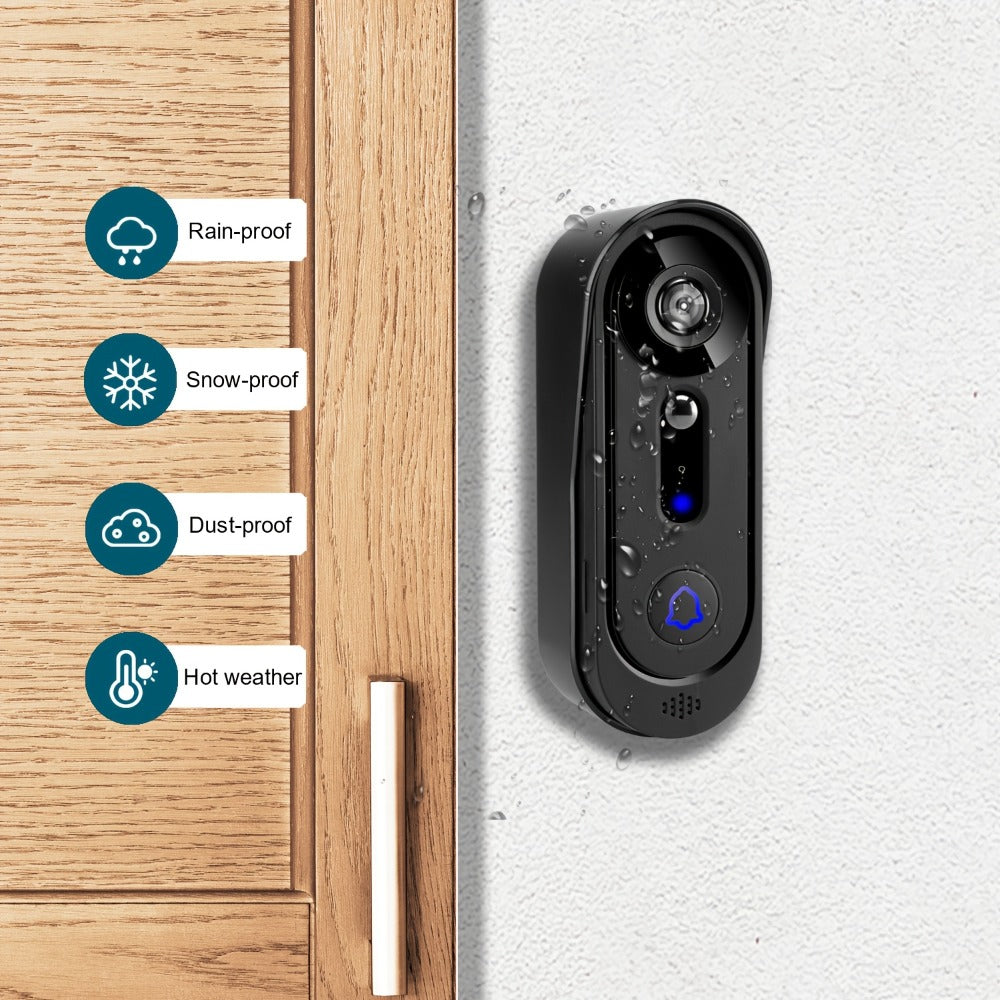 Video Doorbell Camera 1080P HD Wireless with Night Vision, Motion Detection, Two-Way Audio, Indoor Chime & Cloud Storage – 5200mAh Battery, 166° Wide Angle, 2.4GHz WiFi Smart Door Camera
