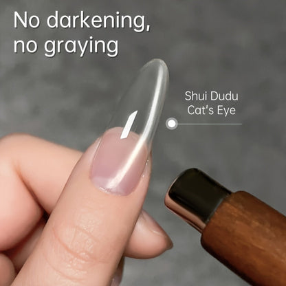 Holographic Cat Eye Gel Polish Set 2pcs Iridescent Magnetic – Reflective Water Dudu & Ice Crystal Shades, Soak-Off LED/UV Curable 0.51oz, Salon & Home Nail Art Gift for Women