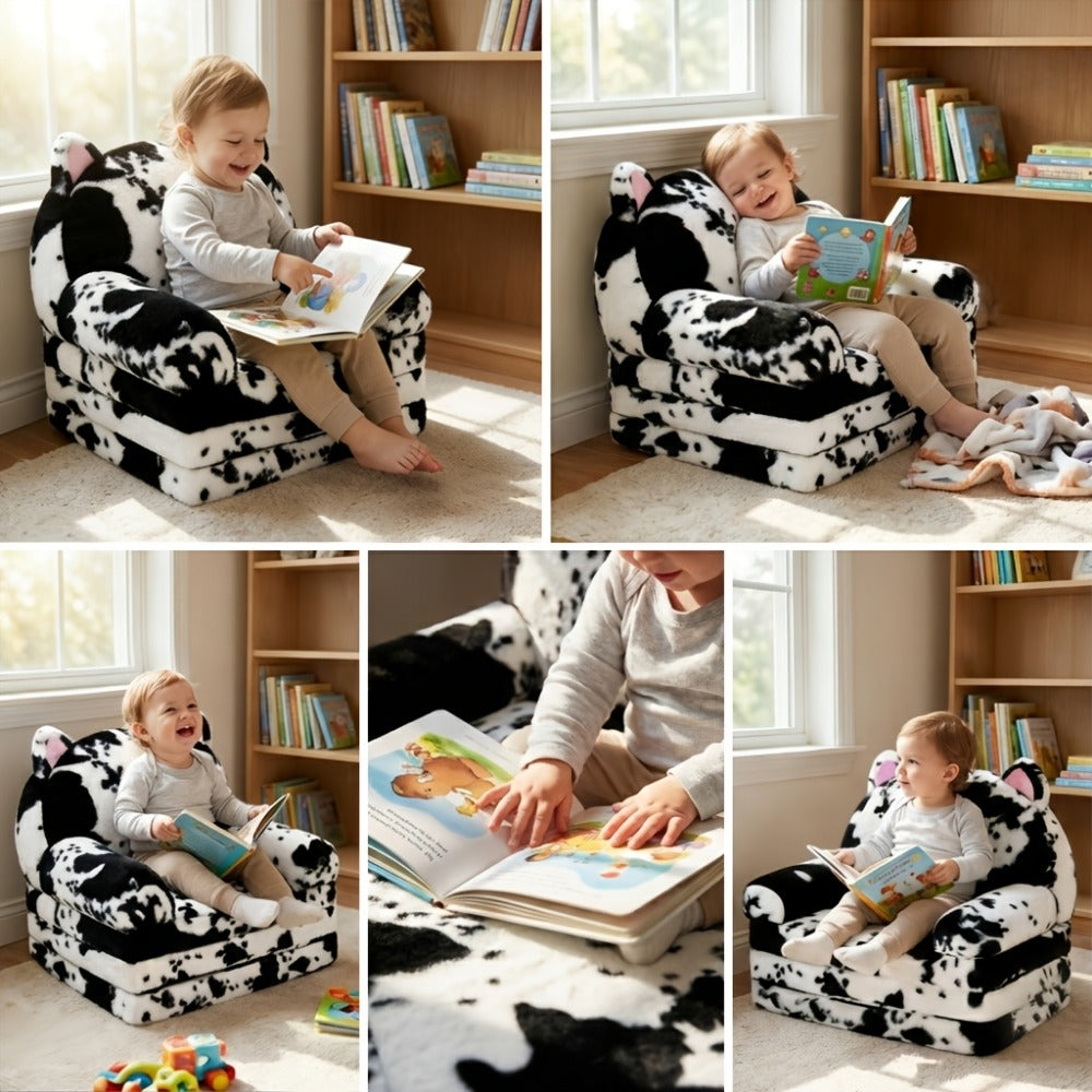 2-in-1 Foldable Kids Convertible Sofa Chair, Fold-Out Toddler Lounger for Kids' Room detail image - detail view 14