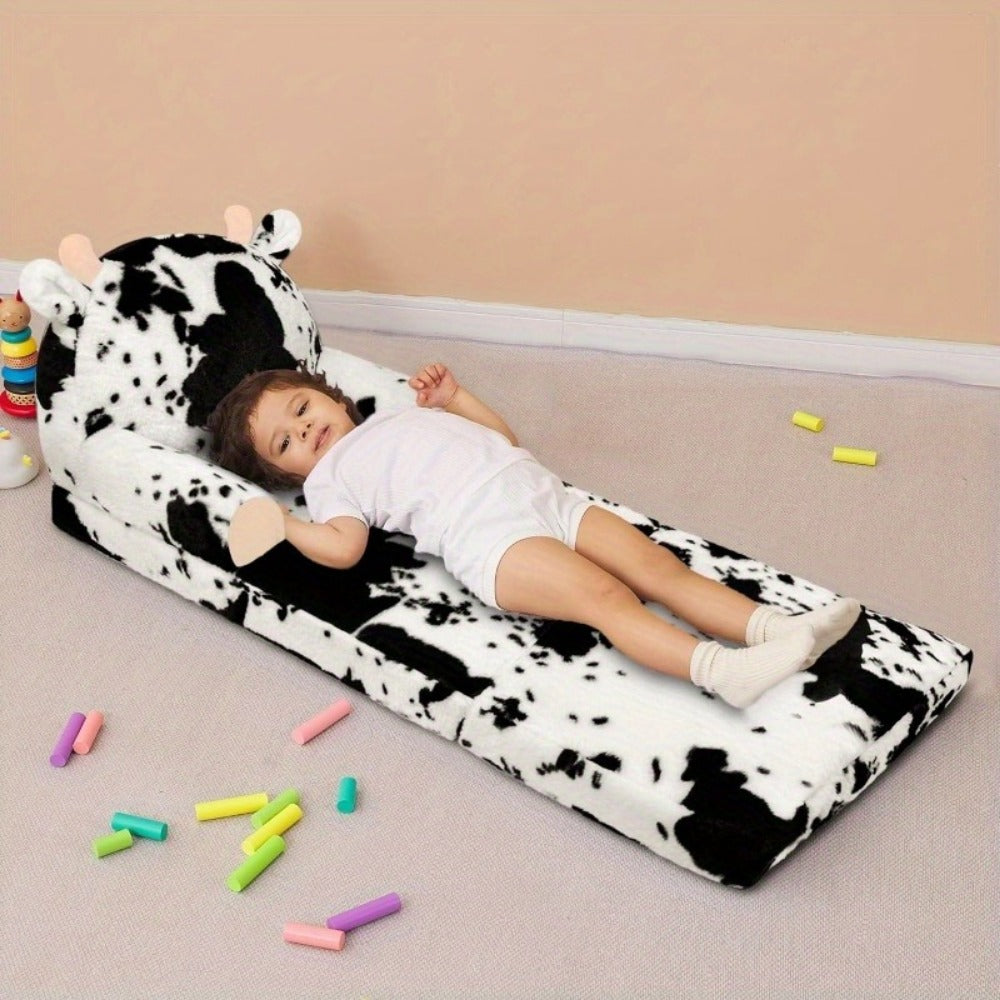 2-in-1 Foldable Kids Convertible Sofa Chair, Fold-Out Toddler Lounger for Kids' Room detail image