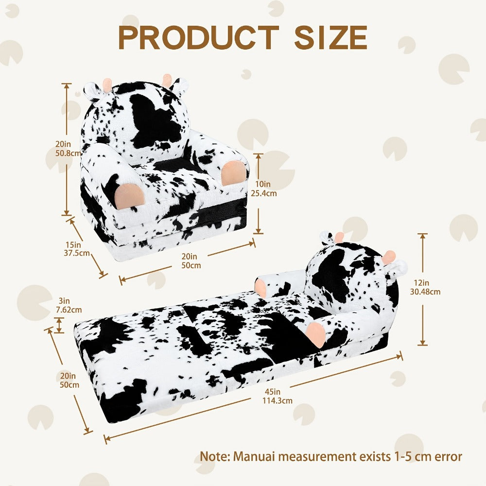 2-in-1 Foldable Kids Convertible Sofa Chair, Fold-Out Toddler Lounger for Kids' Room detail image - detail view 4