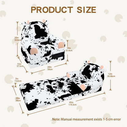 2-in-1 Foldable Kids Convertible Sofa Chair, Fold-Out Toddler Lounger for Kids' Room detail image - detail view 4