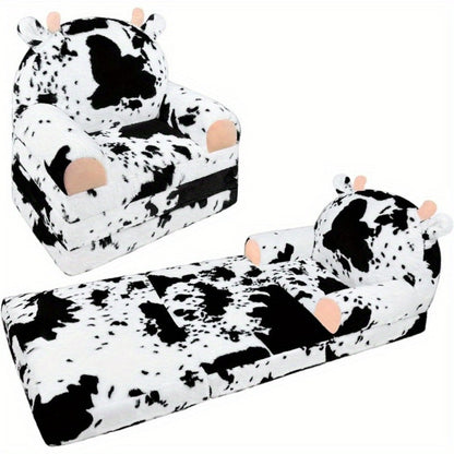Kids Sofa, Kids Flip Open Foldable Sofa 2-in-1 Removable Washable Cover Soft Plush Animal shown in the main product view