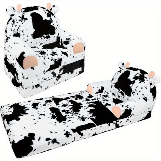 Kids Sofa, Kids Flip Open Foldable Sofa 2-in-1 Removable Washable Cover Soft Plush Animal shown in the main product view