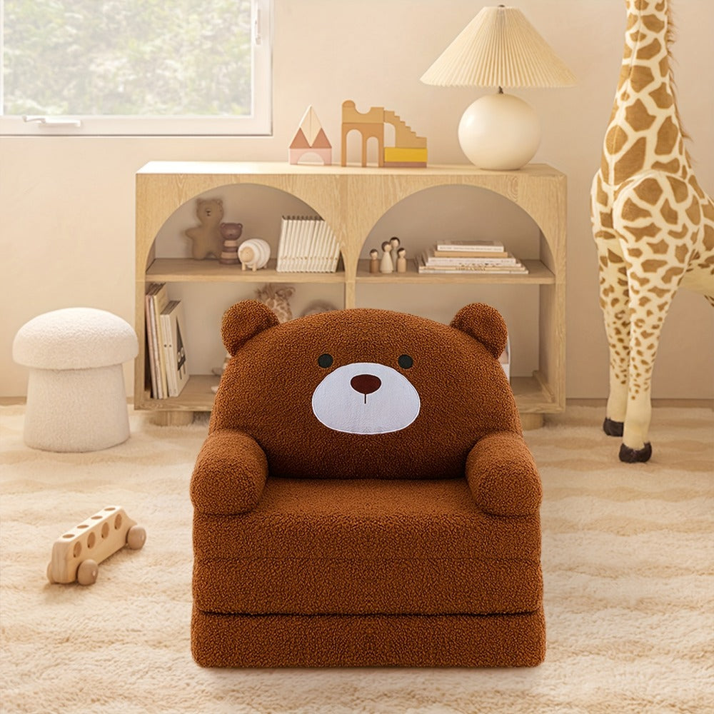 2-in-1 Foldable Kids Convertible Sofa Chair, Kids Flip-Out Chair detail image - detail view 9