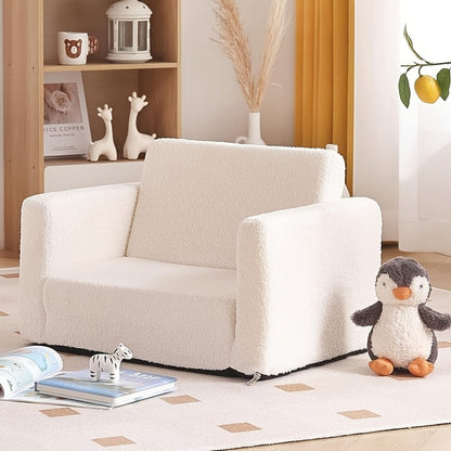 2-in-1 Foldable Kids Convertible Sofa Chair with Fold-Out Lounger for Kids' Room detail image - detail view 3