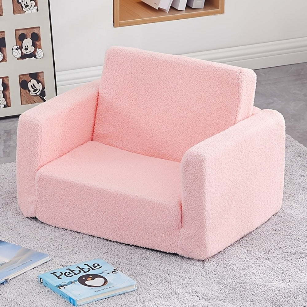 2-in-1 Foldable Kids Convertible Sofa Chair with Fold-Out Lounger for Kids' Room detail image - detail view 5