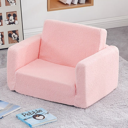 2-in-1 Foldable Kids Convertible Sofa Chair with Fold-Out Lounger for Kids' Room detail image - detail view 5