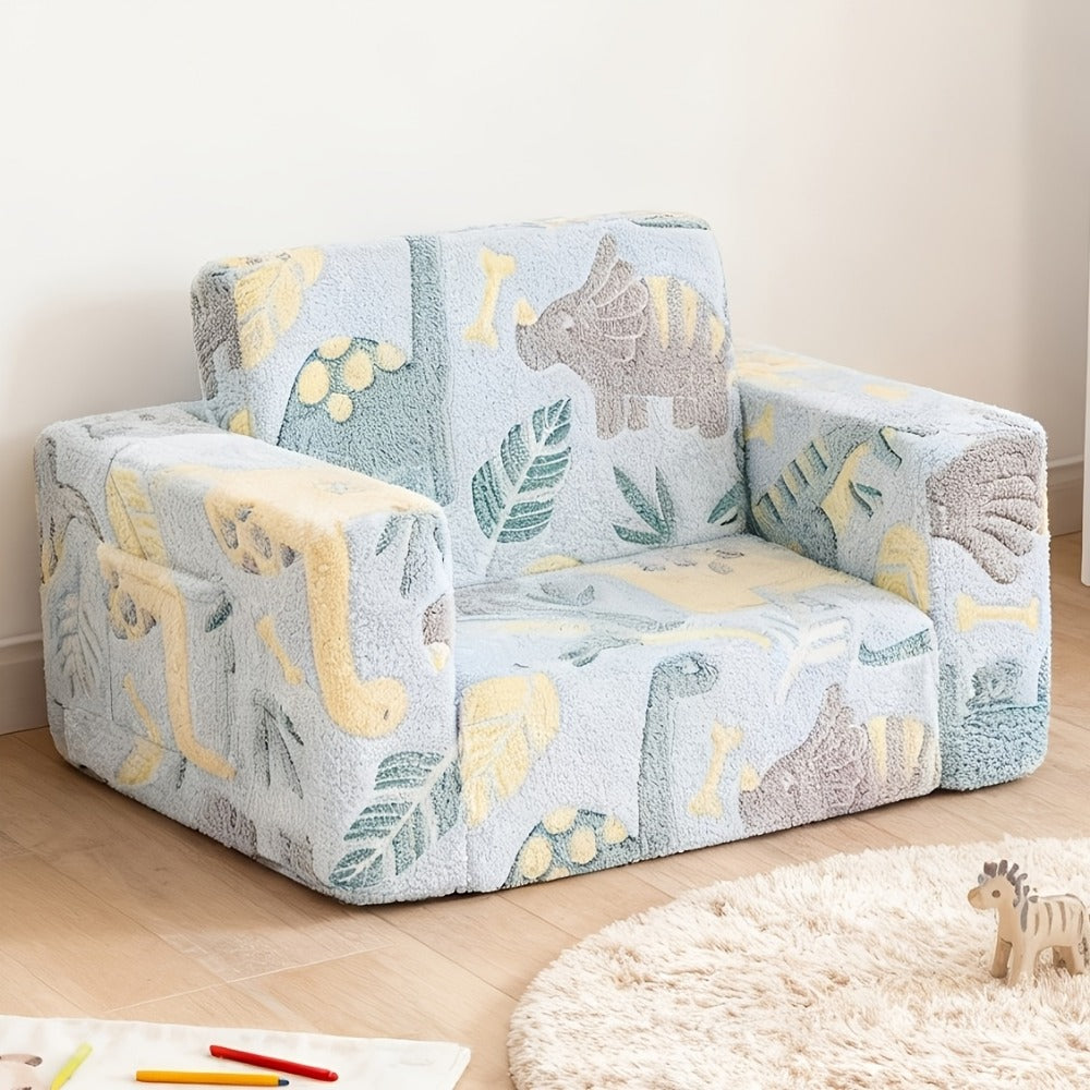 2-in-1 Foldable Kids Convertible Sofa Chair with Fold-Out Lounger for Kids' Room detail image - detail view 7