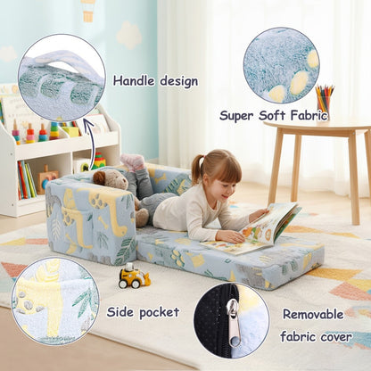 2-in-1 Foldable Kids Convertible Sofa Chair with Fold-Out Lounger for Kids' Room detail image - detail view 8