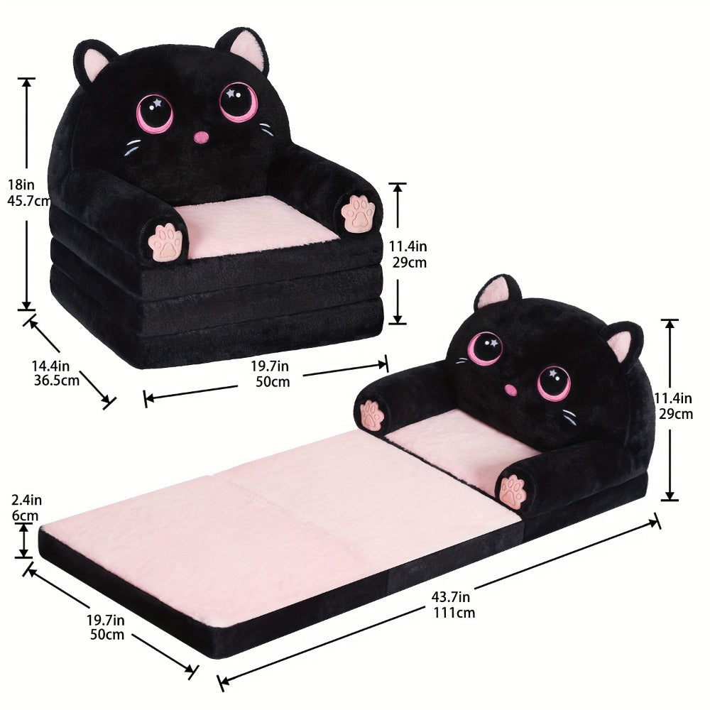 2-in-1 Foldable Kids Convertible Sofa Chair with Memory Foam detail image