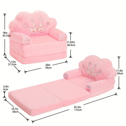 2-in-1 Foldable Kids Convertible Sofa Chair with Washable Cover and Memory Foam detail image