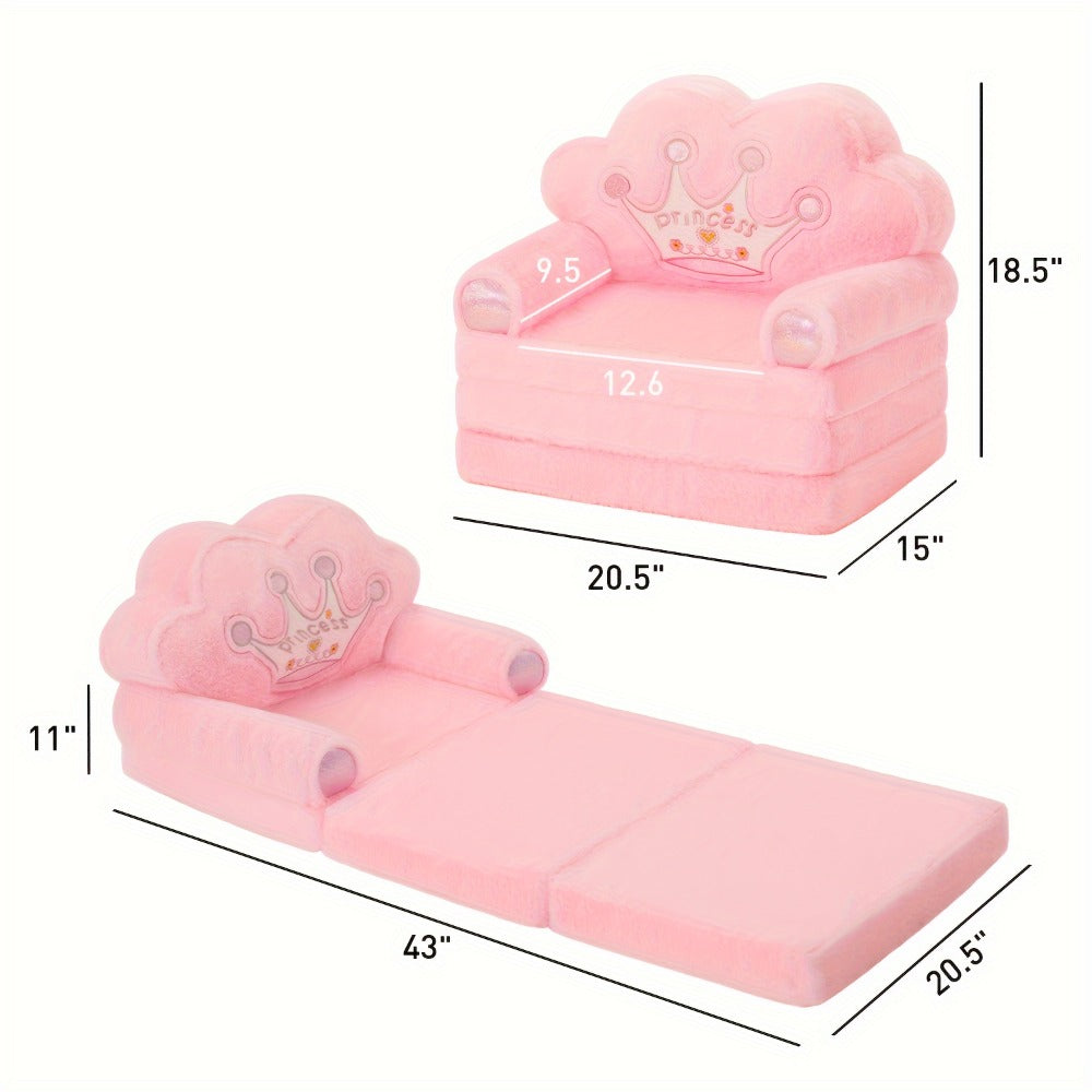 2-in-1 Foldable Kids Convertible Sofa Chair with Washable Cover and Memory Foam detail image - detail view 8