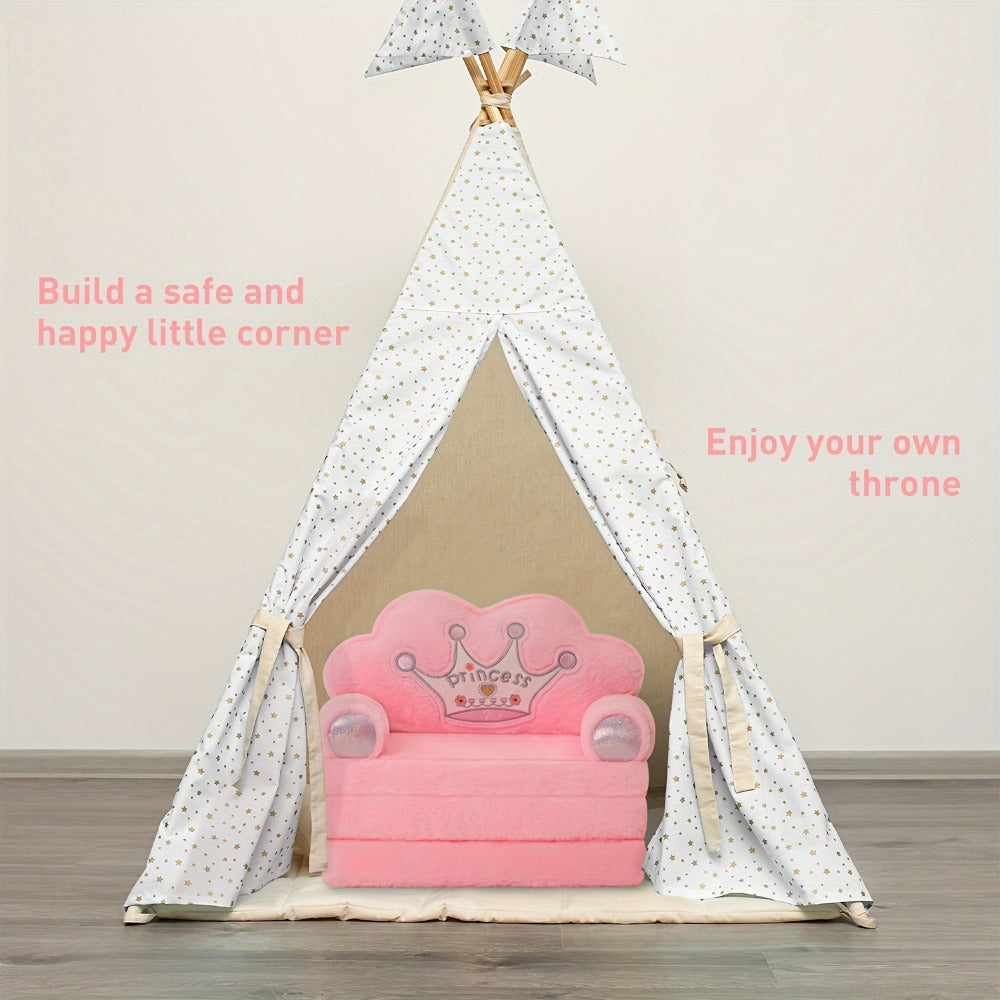 2-in-1 Foldable Kids Convertible Sofa Chair with Washable Cover detail image - detail view 11