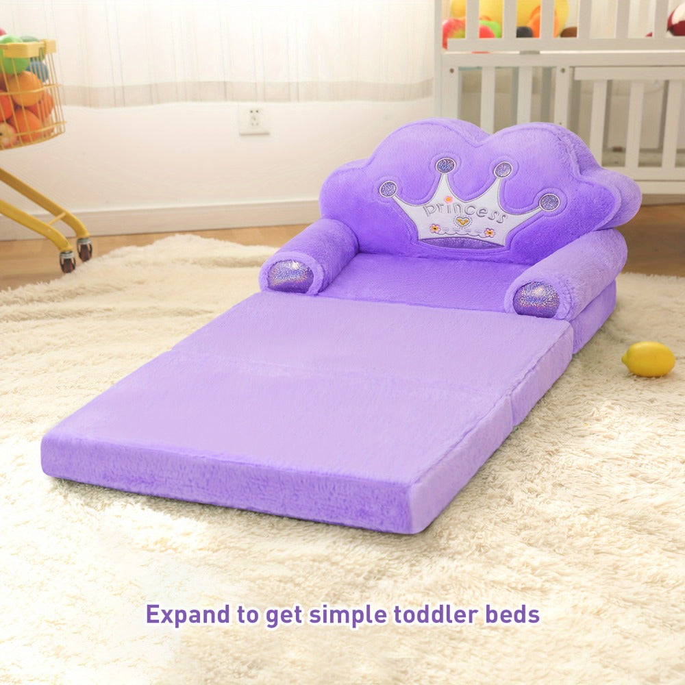 2-in-1 Foldable Kids Convertible Sofa Chair with Washable Cover detail image