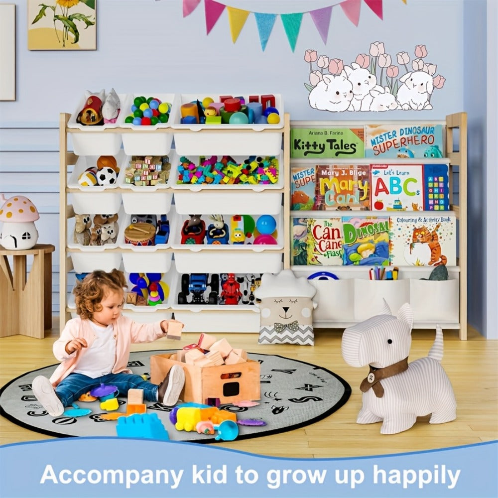 2-in-1 Kids Bookshelf Organizer for Organized Everyday Storage in Kids' Room detail image