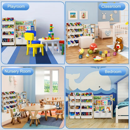 2-in-1 Kids Bookshelf Organizer for Organized Everyday Storage in Kids' Room detail image - detail view 6
