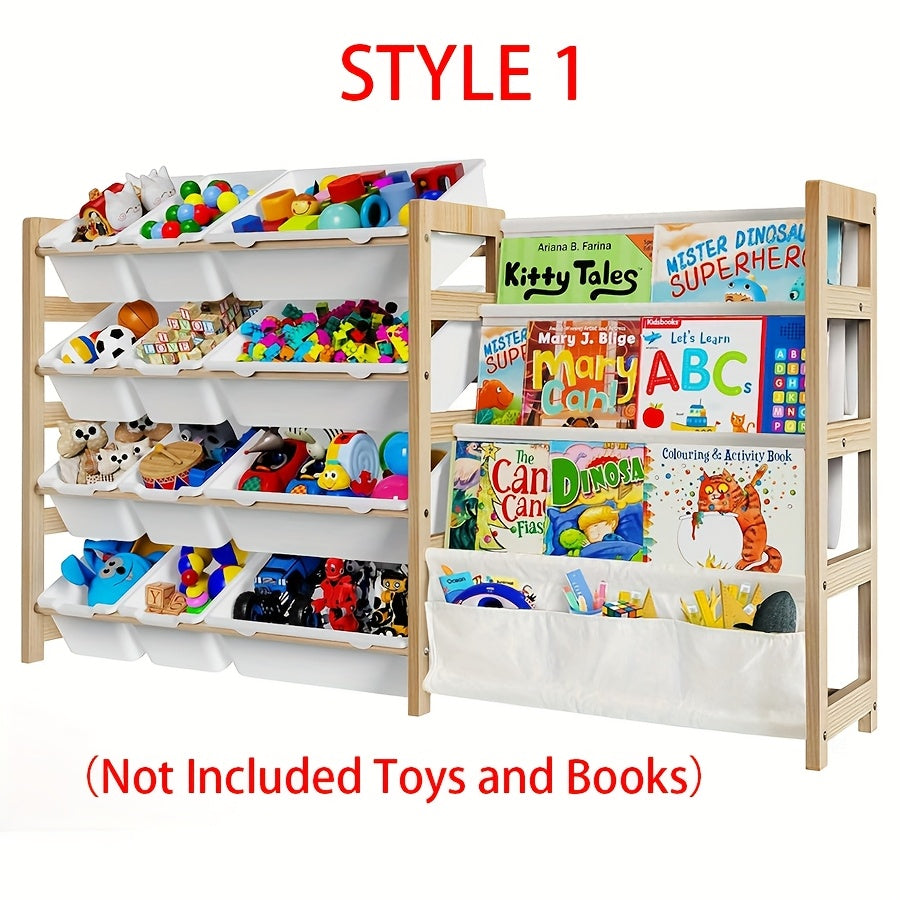Kids Bookshelf Organizer shown in the White, STYLE 1 option