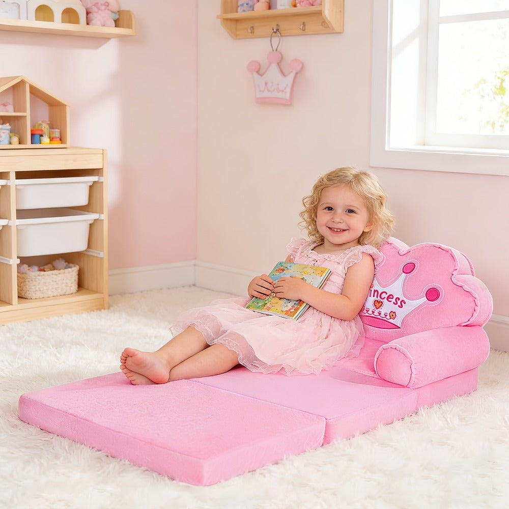 2-in-1 Kids Convertible Sofa Chair, Fold-Out Toddler Lounger for Kids' Room detail image - detail view 10