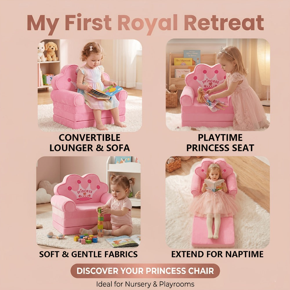 2-in-1 Kids Convertible Sofa Chair, Fold-Out Toddler Lounger for Kids' Room detail image - detail view 11