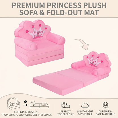 2-in-1 Kids Convertible Sofa Chair, Fold-Out Toddler Lounger for Kids' Room detail image - detail view 12