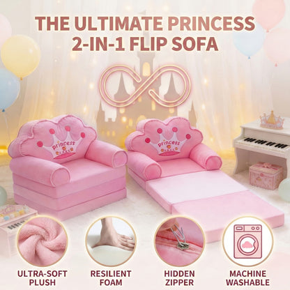 2-in-1 Kids Convertible Sofa Chair, Fold-Out Toddler Lounger for Kids' Room detail image - detail view 16