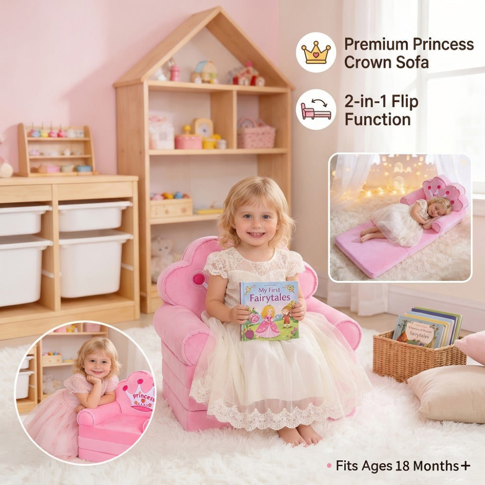 2-in-1 Kids Convertible Sofa Chair, Fold-Out Toddler Lounger for Kids' Room detail image - detail view 17