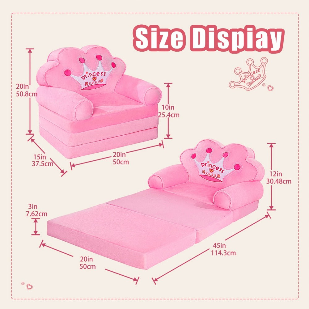 2-in-1 Kids Convertible Sofa Chair, Fold-Out Toddler Lounger for Kids' Room detail image - detail view 4