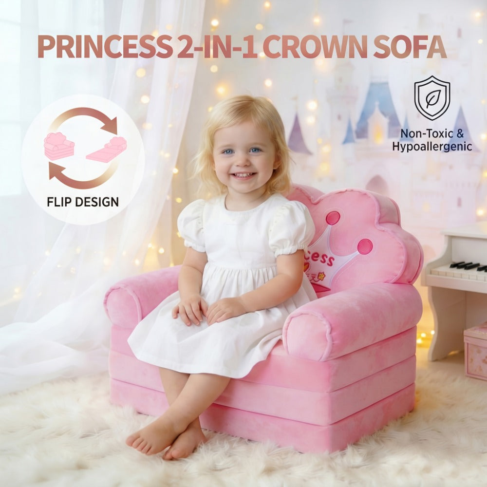 2-in-1 Kids Convertible Sofa Chair, Fold-Out Toddler Lounger for Kids' Room detail image - detail view 8