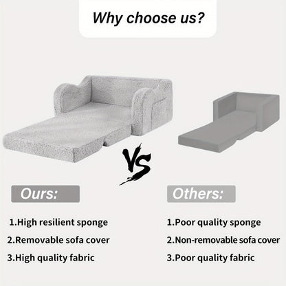 2-in-1 Kids Convertible Sofa Chair, Kids Flip-Out Chair for Comfortable Everyday Seating detail image - detail view 10