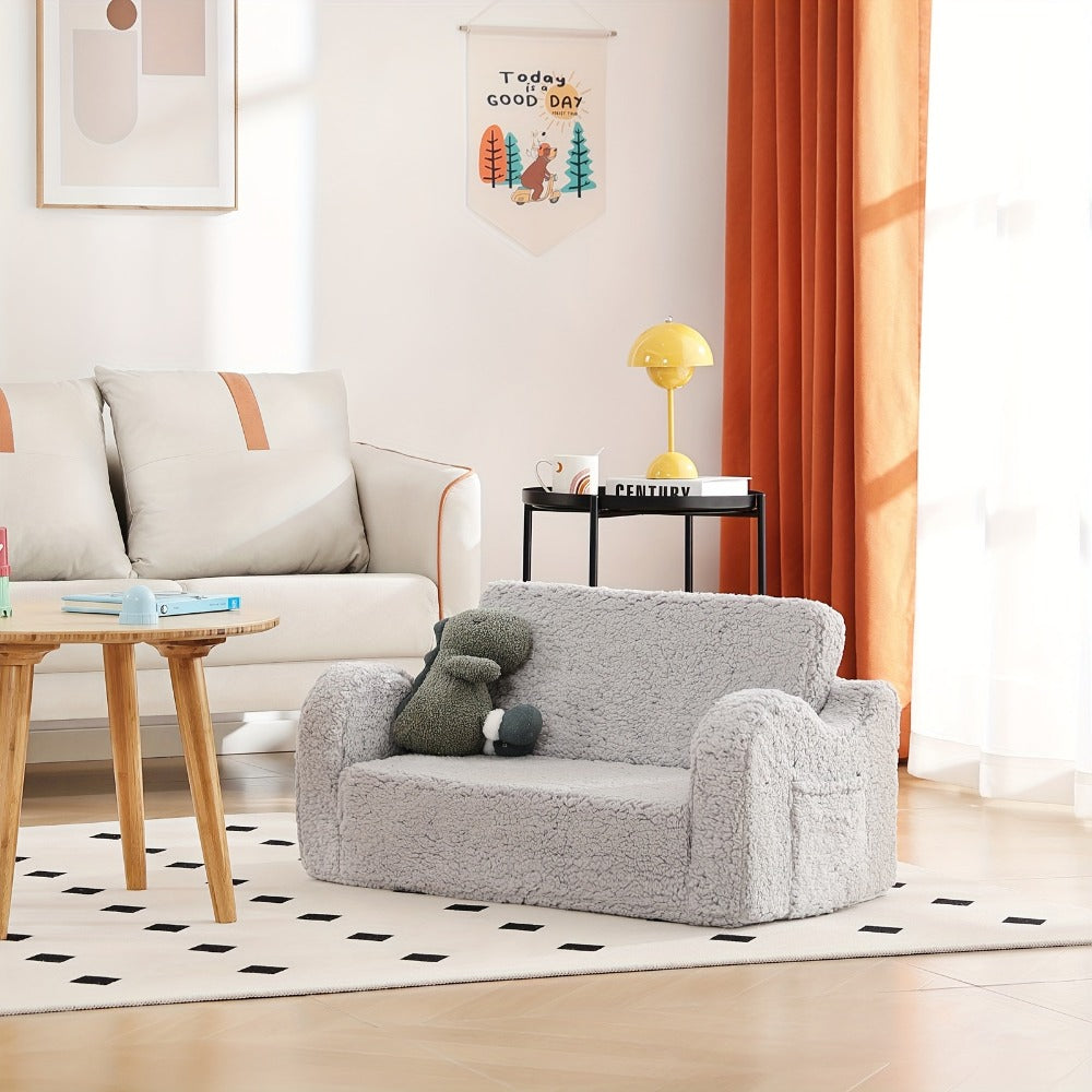 2-in-1 Kids Convertible Sofa Chair, Kids Flip-Out Chair for Comfortable Everyday Seating detail image - detail view 13