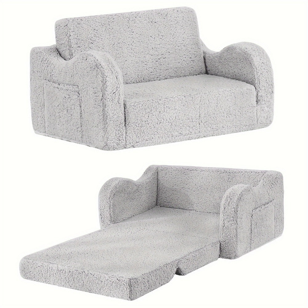 2-in-1 Kids Convertible Sofa Chair, Kids Flip-Out Chair for Comfortable Everyday Seating detail image - detail view 14