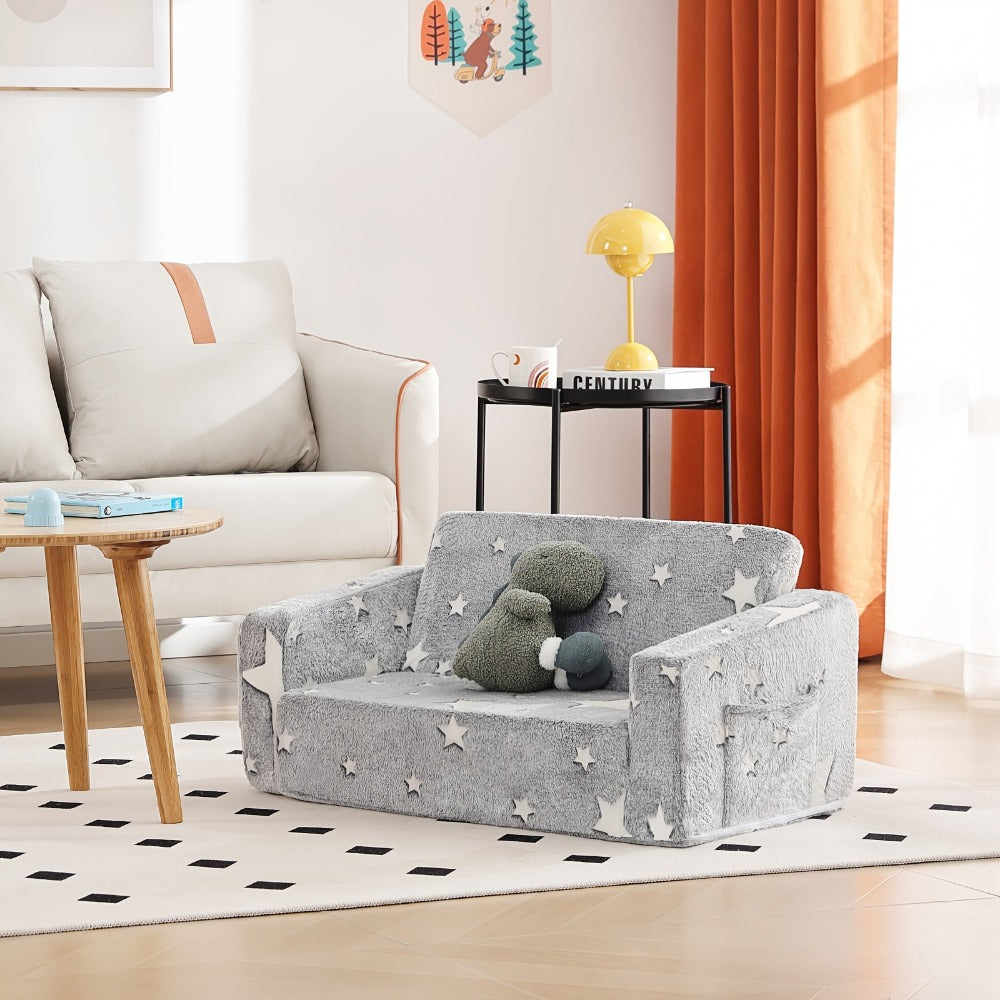 2-in-1 Kids Convertible Sofa Chair, Kids Flip-Out Chair for Comfortable Everyday Seating detail image - detail view 16
