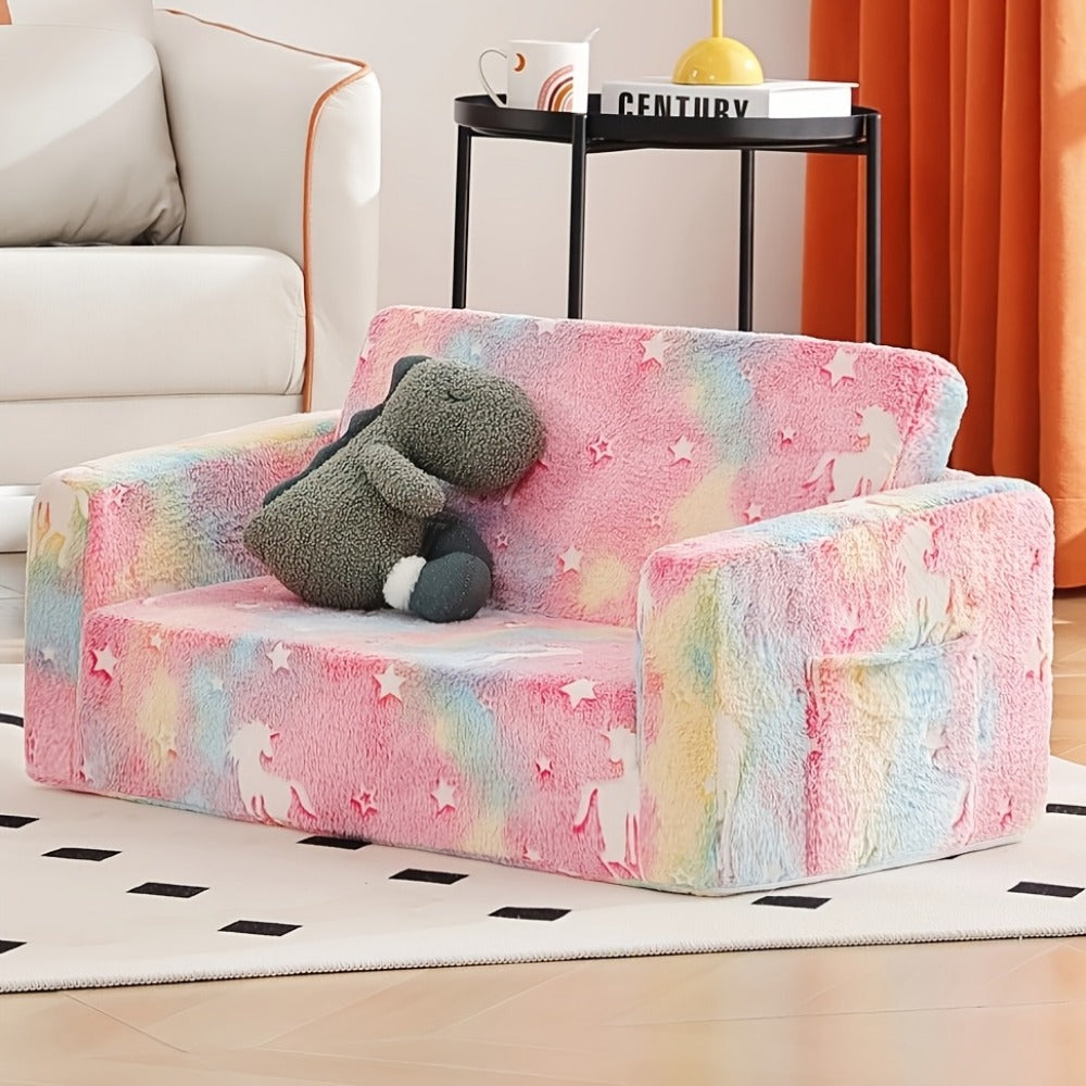2-in-1 Kids Convertible Sofa Chair, Kids Flip-Out Chair for Comfortable Everyday Seating detail image - detail view 22