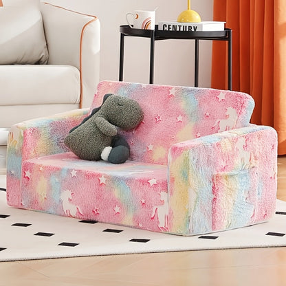 2-in-1 Kids Convertible Sofa Chair, Kids Flip-Out Chair for Comfortable Everyday Seating detail image - detail view 22