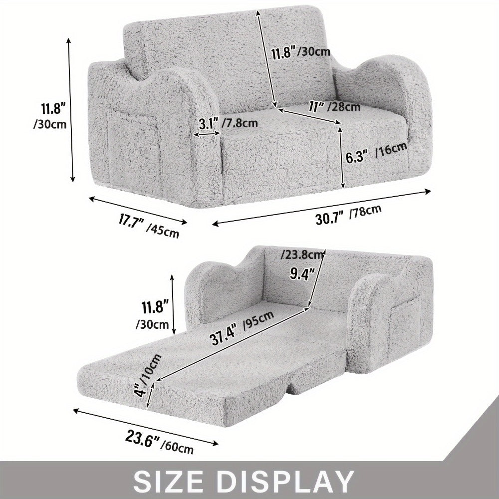 2-in-1 Kids Convertible Sofa Chair, Kids Flip-Out Chair for Comfortable Everyday Seating detail image - detail view 4